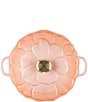 Le Creuset Signature Enameled Cast Iron White with Gold Knob Petal Braiser, 2.25qt., Color:Peche - Image 2