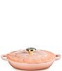 Le Creuset Signature Enameled Cast Iron White with Gold Knob Petal Braiser, 2.25qt., Color:Peche - Image 4