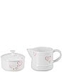 Le Creuset Signature Mon Coeur Hearts Cream and Sugar Set, Color:White - Image 1