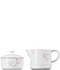 Le Creuset Signature Mon Coeur Hearts Cream and Sugar Set, Color:White - Image 2