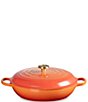 Le Creuset Signature Round Braiser with Crucible Knob, 5 Qt., Color:Flamme Doree - Image 6