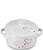 Le Creuset Stoneware Classic Round Mon Coneur Hearts Mini Cocotte, 8-oz., Color:White - Image 2