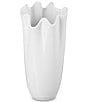 Le Creuset Stoneware Iris Ruffle Vase, Color:White - Image 1