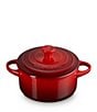 Le Creuset Stoneware Mini Round Cocotte, Color:Cerise - Image 1