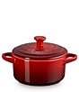 Le Creuset Stoneware Mini Round Cocotte, Color:Cerise - Image 2