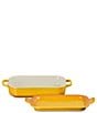Le Creuset Stoneware Rectangular Dish With Platter Lid, 2.75Qt. - Nectar - Image 1