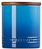 Le Creuset Stoneware Signature Canister with Wood Lid, 1.2 Qt., Color:Marseille - Image 2