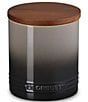 Le Creuset Stoneware Signature Canister with Wood Lid, 1.2 Qt., Color:Oyster - Image 1