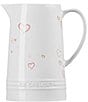 Le Creuset Stoneware Signature Pitcher Mon Coeur Hearts 1.6-Quart, Color:White - Image 1