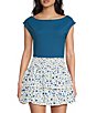 Le Lis Boat Neck Cap Sleeve Open Back Bodysuit - Image 6
