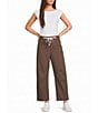 Le Lis High Rise Drawstring Tie Waist Barrel Jeans - Image 3