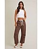Le Lis High Rise Drawstring Tie Waist Barrel Jeans - Image 5