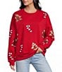 Le Lis Long Sleeve Gingerbread And Candy Cane Embroidered Sweatshirt - Image 1