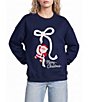 Le Lis Long Sleeve Merry Xmas With Santa And Ribbon Graphic Sweatshirt - Image 1