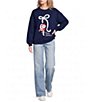 Le Lis Long Sleeve Merry Xmas With Santa And Ribbon Graphic Sweatshirt - Image 3