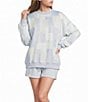 Le Lis Patchwork Print Mock Neck Long Sleeve Sweatshirt - Image 1
