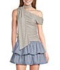 Le Lis Polka Dot One Shoulder Scarf Top - Image 5