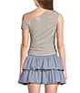 Le Lis Polka Dot One Shoulder Scarf Top - Image 6