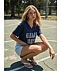 Le Lis Short Sleeve V-Neck Game Day Lace Cropped Tee - Image 5