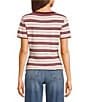 Le Lis Striped Short Sleeve Button Front Top - Image 2