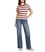 Le Lis Striped Short Sleeve Button Front Top - Image 3