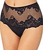 Color:Black - Image 1 - Lace Allure High Waisted Thong