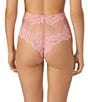 Color:Rosebud - Image 2 - Lace Allure High Waisted Thong