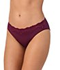 Le Mystere Lace Allure Microfiber Bikini Panty, Color:Blackberry - Image 1