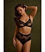 Le Mystere Lace Allure Unlined Scoop Neck Adjustable Bra, Color:Black - Image 7