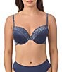 Le Mystere Safari Plunge Full-Busted Contour Underwire Square Back T-Shirt Bra, Color:Azure Blue - Image 1