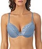 Color:Wedge Wood - Image 1 - Safari Plunge Full-Busted Contour Underwire Square Back T-Shirt Bra