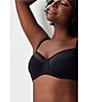 Color:Black - Image 6 - Second Skin Unlined Underwire Back Smoother T-Shirt Bra
