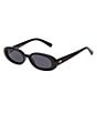 Color:Black - Image 1 - Outta Love Oval 51mm Sunglasses