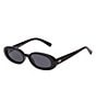 Le Specs Outta Love Oval 51mm Sunglasses, Color:Black - Image 1