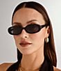 Le Specs Outta Love Oval 51mm Sunglasses, Color:Black - Image 3