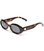 Le Specs Unisex Work It! 53mm Tortoise Oval Sunglasses, Color:Dark Tortoise - Image 1