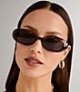 Le Specs Unisex Work It! 53mm Tortoise Oval Sunglasses, Color:Dark Tortoise - Image 4