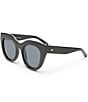 Le Specs Women's Air Heart 51mm Cat Eye Polarized Sunglasses, Color:Black - Image 1