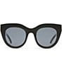 Le Specs Women's Air Heart 51mm Cat Eye Polarized Sunglasses, Color:Black - Image 2
