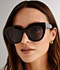 Le Specs Women's Air Heart 51mm Cat Eye Polarized Sunglasses, Color:Black - Image 4