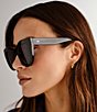 Le Specs Women's Air Heart 51mm Cat Eye Polarized Sunglasses, Color:Black - Image 5