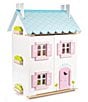 Color:Multi - Image 1 - Daisylane Blue Bird Cottage Dollhouse & Furniture