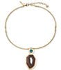 Lele Sadoughi Agate Resin Drop Collar Neclkace - Image 1