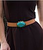 Lele Sadoughi Horizon Oasis Station Turquoise Scalloped Leather Belt - Image 2