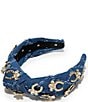 Lele Sadoughi Knotted Horseshoe Charm Western Denim Headband - Image 1
