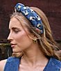 Lele Sadoughi Knotted Horseshoe Charm Western Denim Headband - Image 2