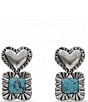Lele Sadoughi Ruffle Heart Stone Drop Earrings - Image 1