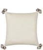 Color:Natural - Image 2 - Le Buci Stitch Tasseled Square Throw Pillow