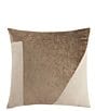 Color:Neutral - Image 1 - Pieced Linen Velvet Square Throw Pillow