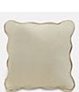 Color:Cream - Image 2 - Scalloped Velvet and Lined Decorative Pillow